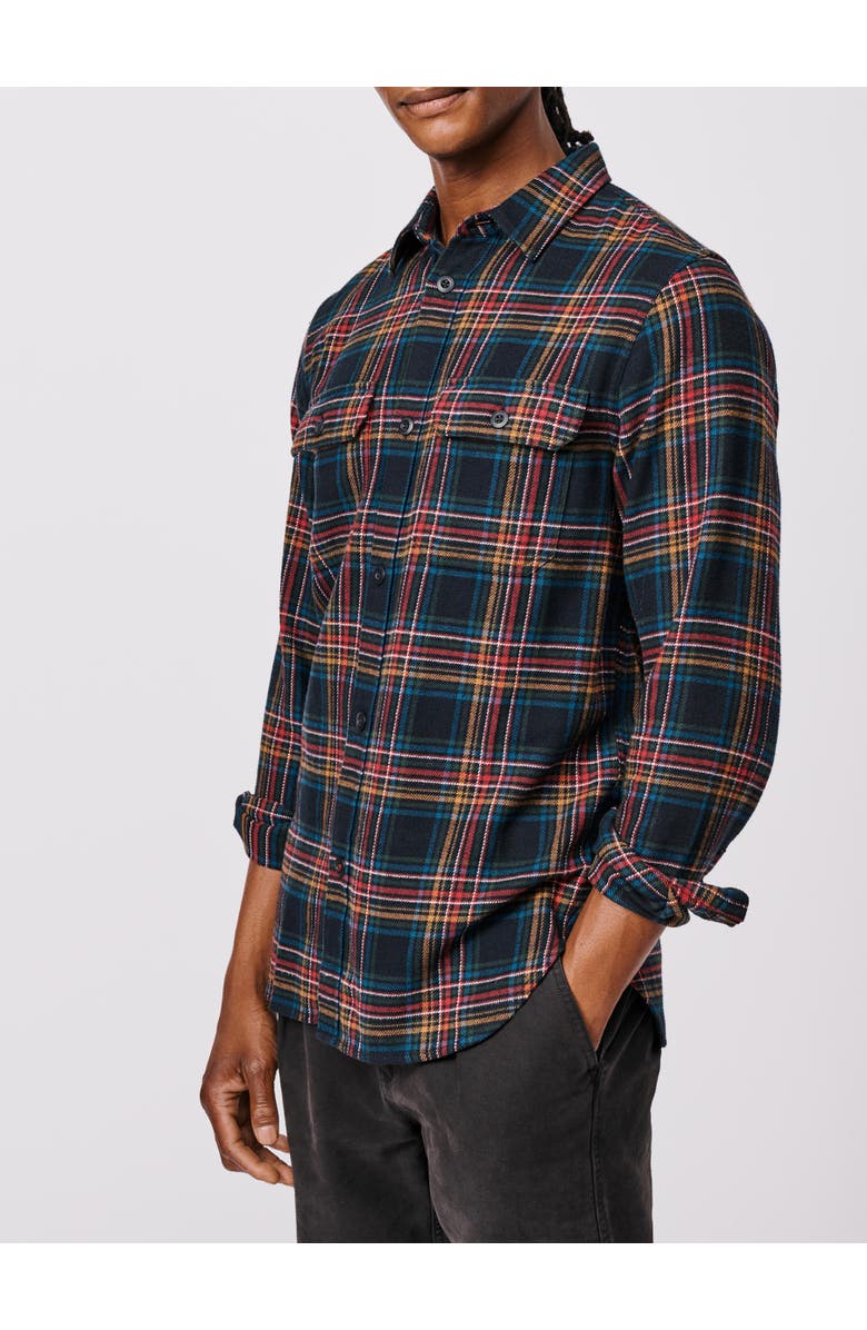 Aubin Crowle Button Up Flannel Shirt, Alternate, color, Black Check
