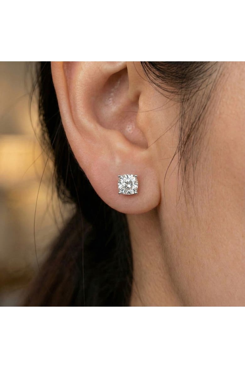2Ct TW Cushion Diamond Studs 14k Gold Lab Grown, Alternate, color, 14k White Gold