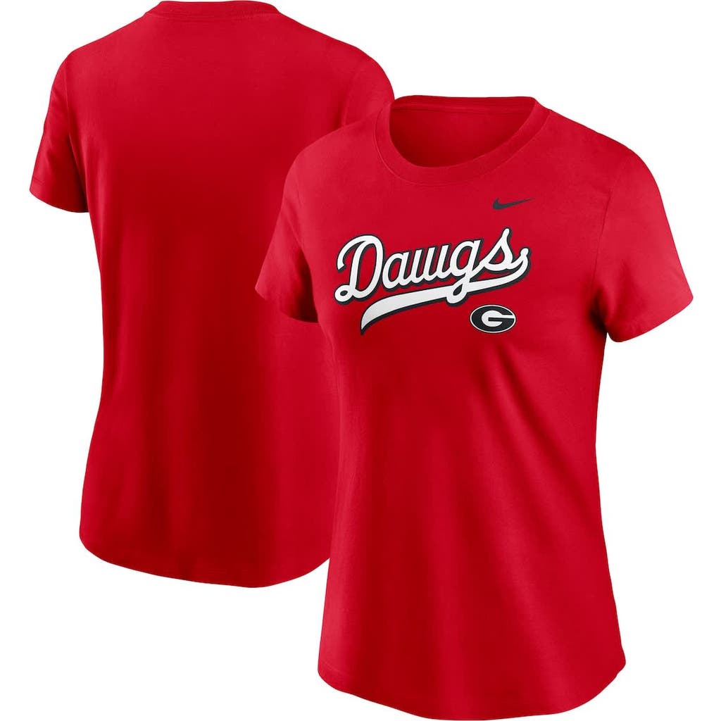 Nike Red Georgia Bulldogs Local Script T-shirt In Red
