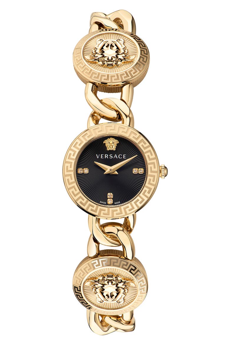 Stud Icon Diamond Bracelet Watch, 26mm, Main, color, IP YELLOW GOLD