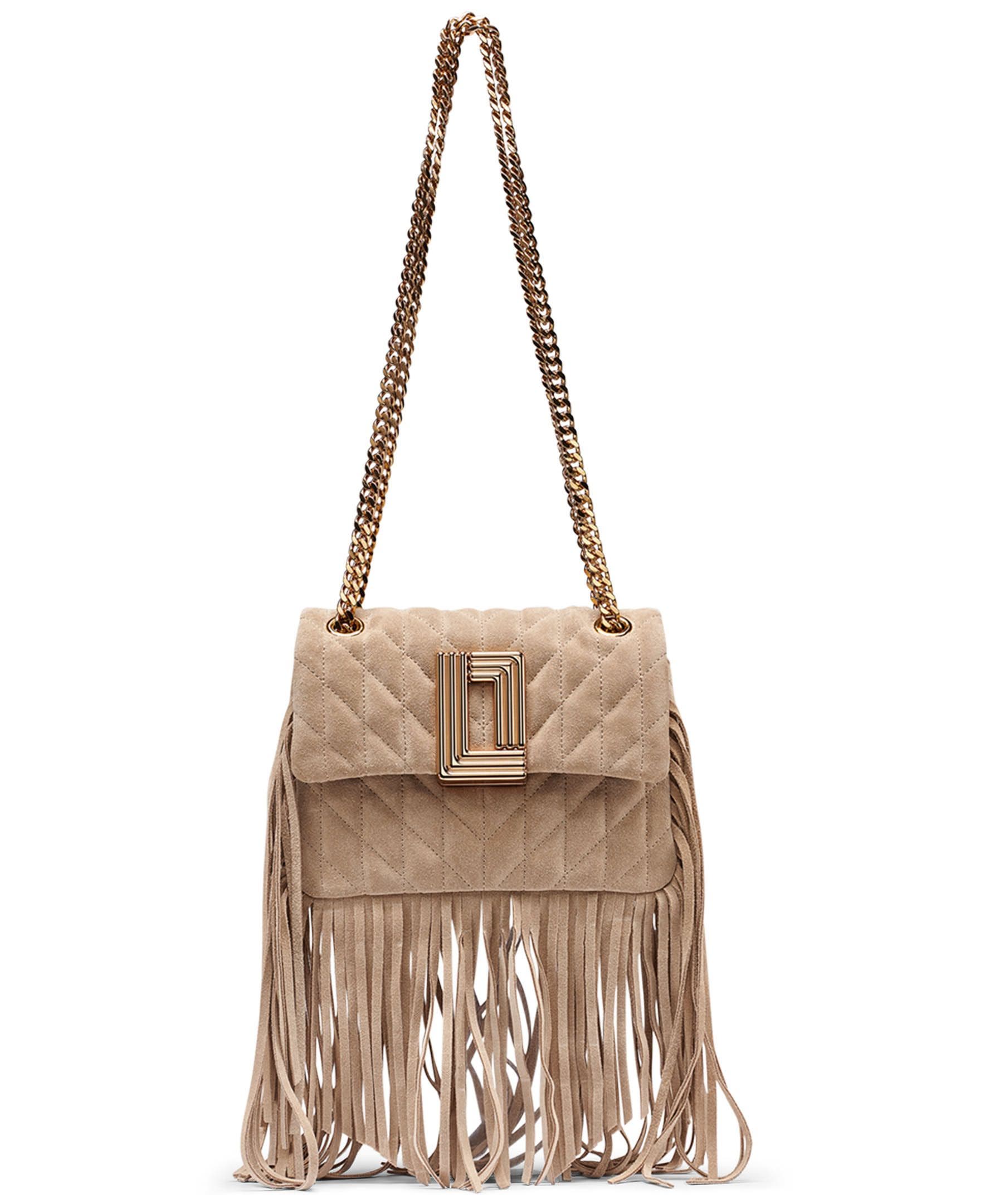 Lafayette Suede Fringe Crossbody Bag, Main, color, Cappucino