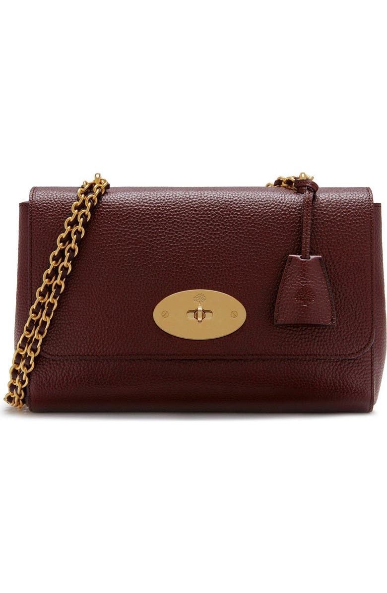 Mulberry Medium Lily Leather Bag, Main, color, Oxblood
