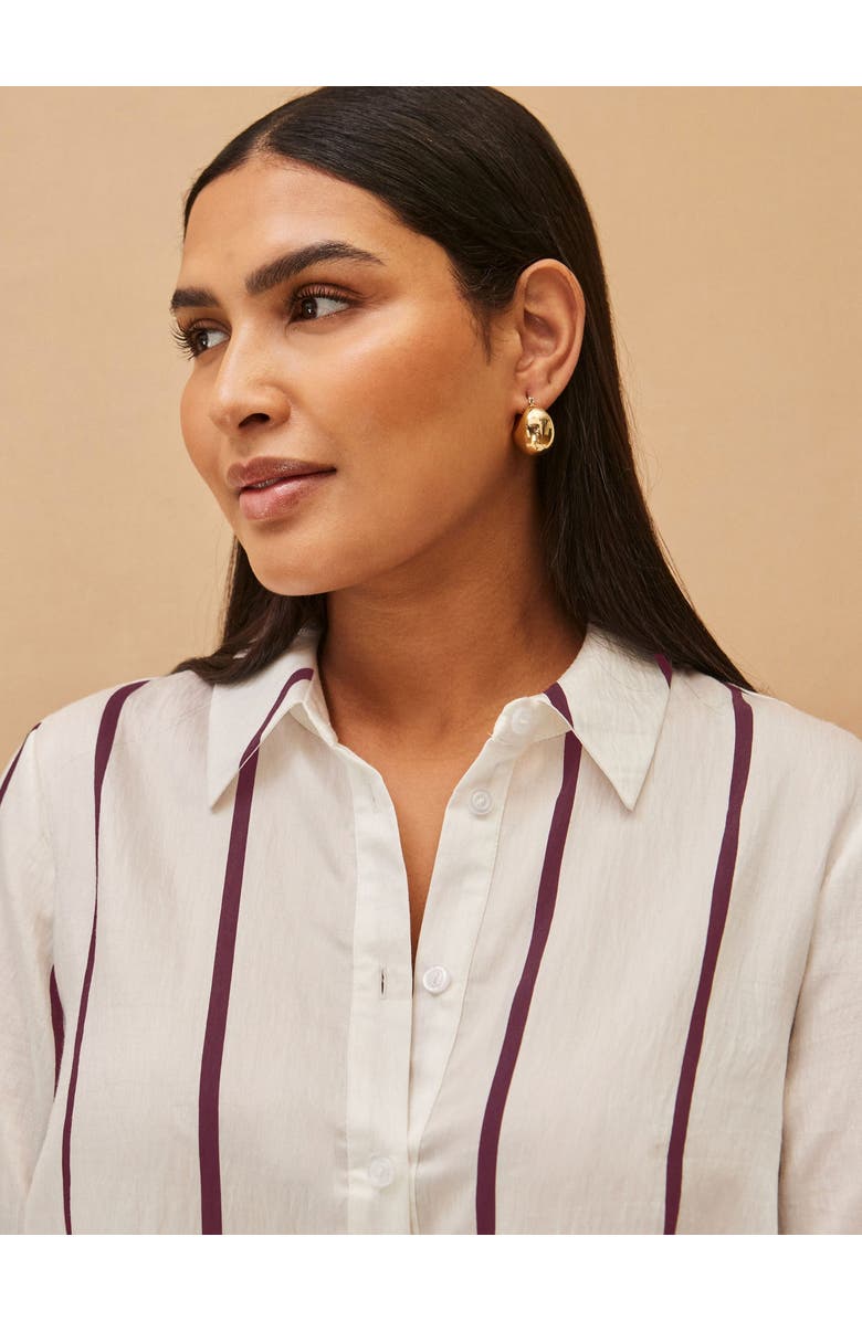 Live Unlimited Regular Fit Striped Shirt, Alternate, color, Cream