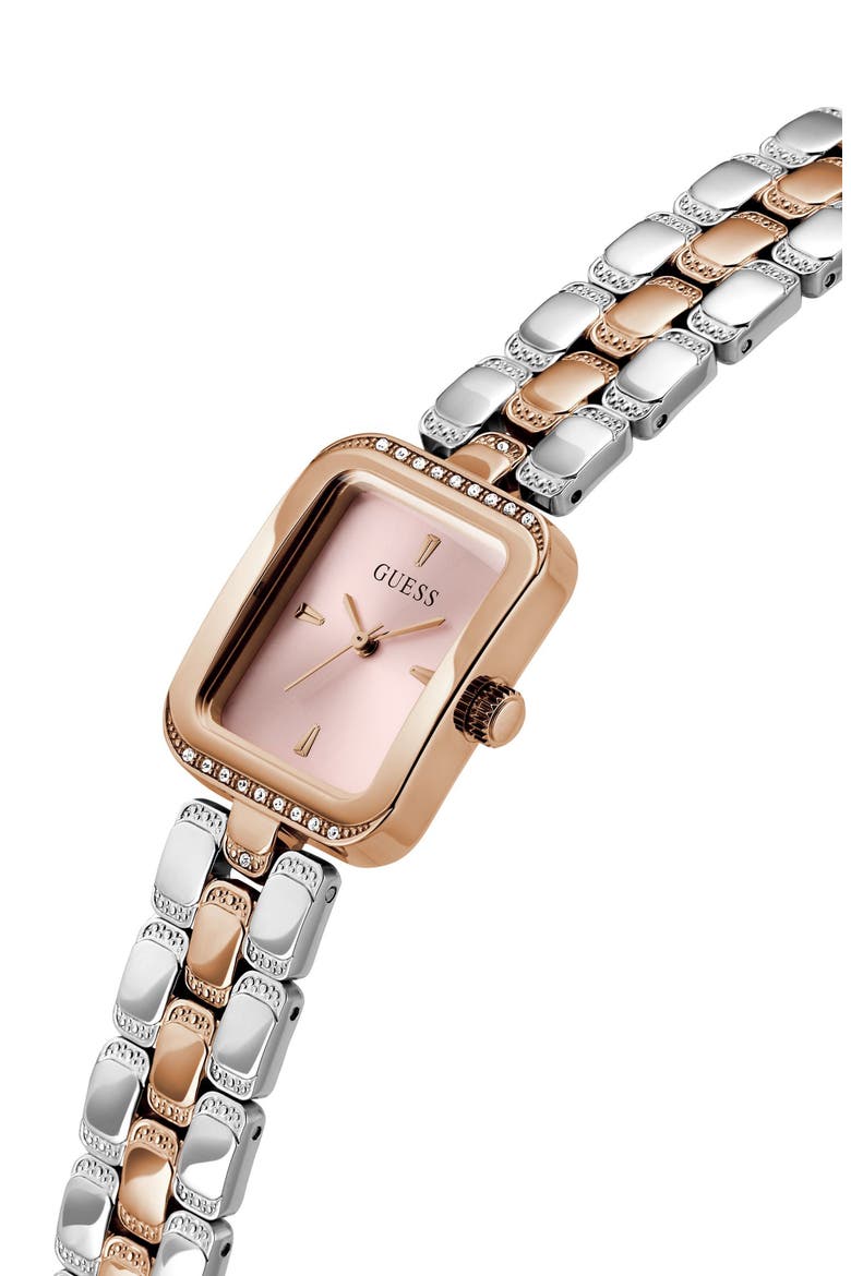 Isla Tank Two-Tone Bracelet Watch, 22mm, Alternate, color, ROSE GOLD
