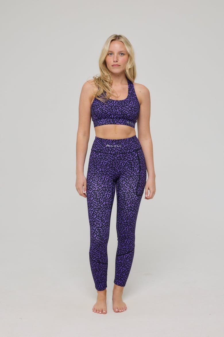 High Support Elite Crossback Sports Bra - Purple Leopard, Alternate, color, Purple Leopard