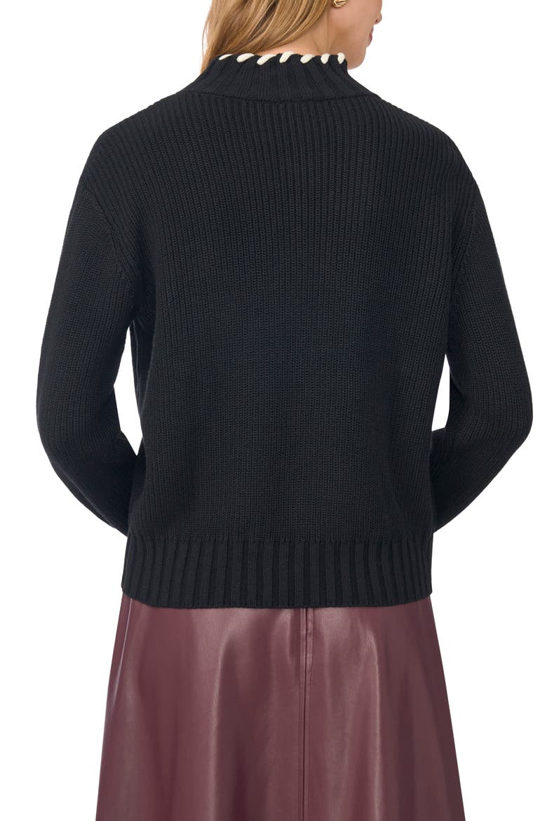 Whipstitch Turtleneck Sweater, Alternate, color, RICH BLACK