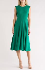 Calvin Klein Scuba Crepe Fit & Flare Dress