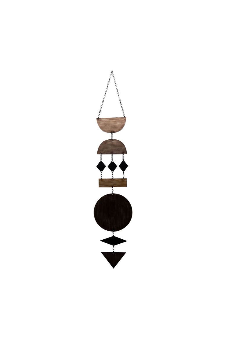 Geometric Metal Hanging Wall Décor, Main, color, Black