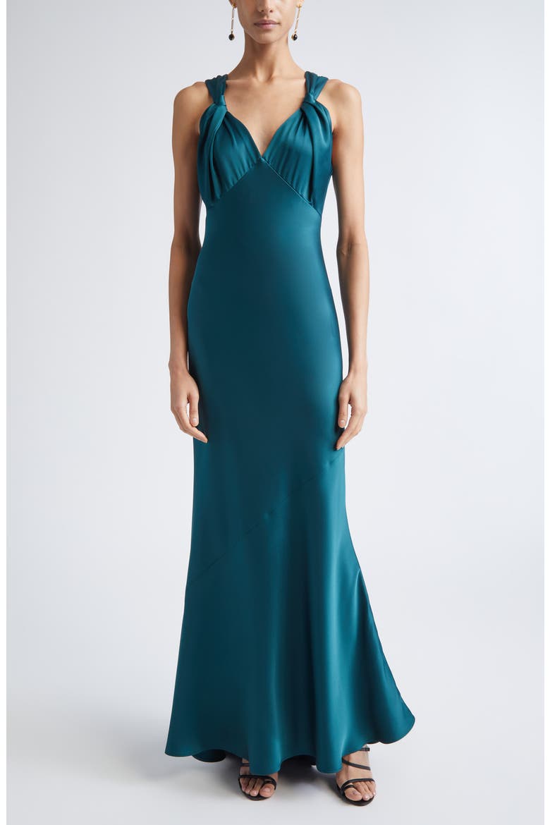 Liquid Satin Gown, Main, color, TOURMALINE