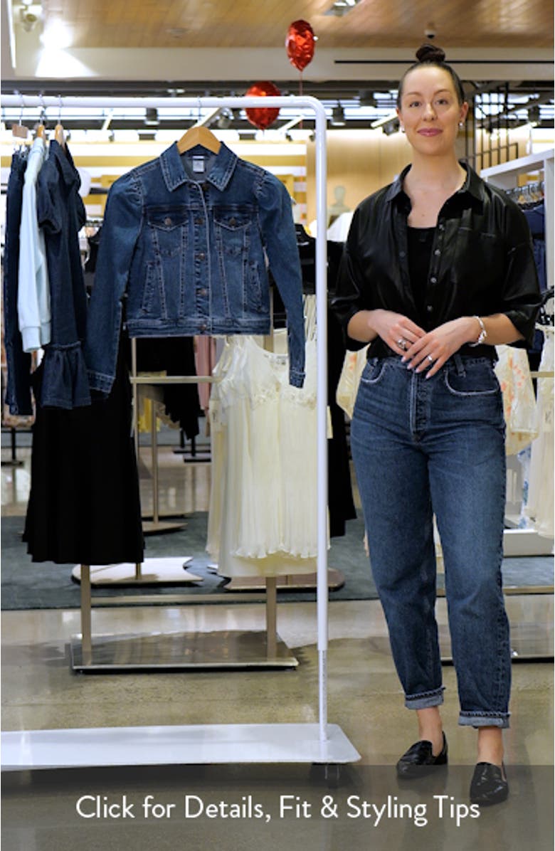 Kids' Puff Shoulder Denim Trucker Jacket, sales video thumbnail