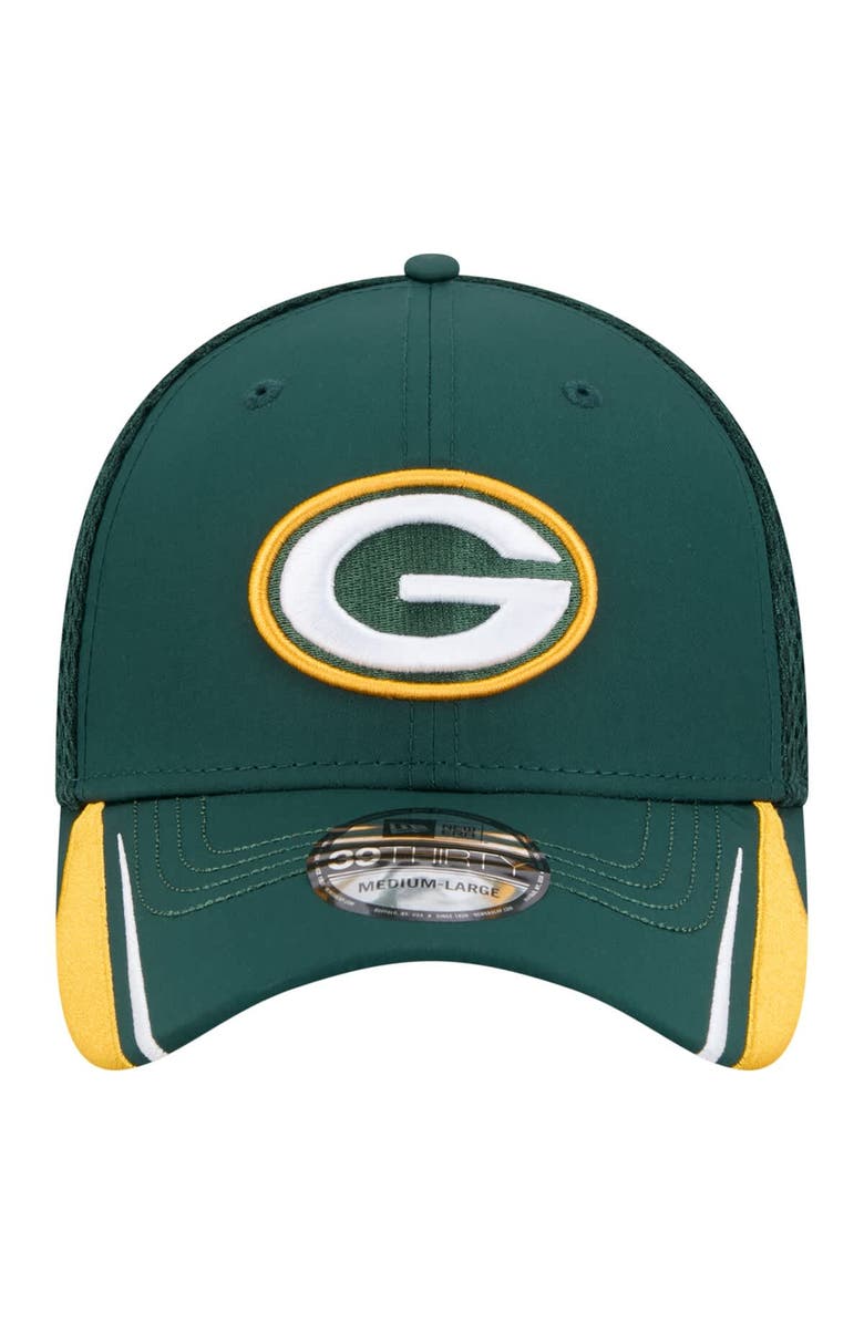 New Era Men's New Era  Green Green Bay Packers Game Day Linear 39THIRTY Flex Hat, Alternate, color, 