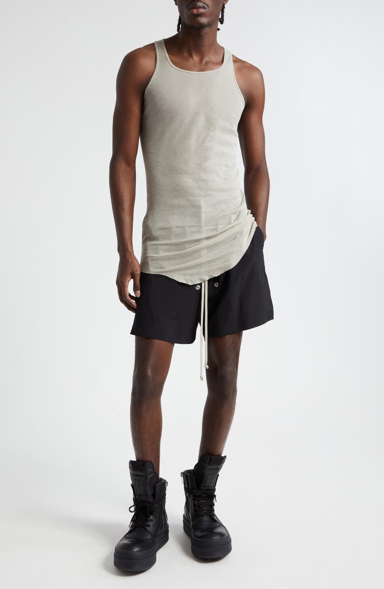 Rick Owens Longline Cotton Tank Top, Alternate, color, Pearl