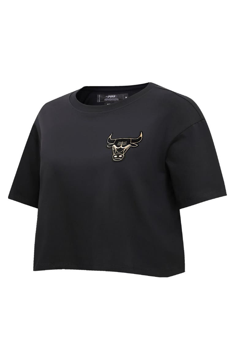 Women's Pro Standard Black Chicago Bulls Holiday Glam Boxy T-Shirt, Alternate, color, Black