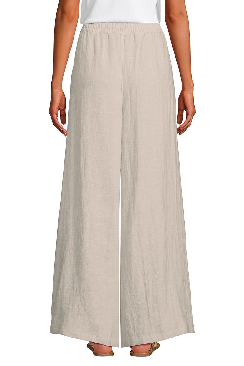 Linen High Rise Palazzo Pants, Alternate, color, Champagne/Linen