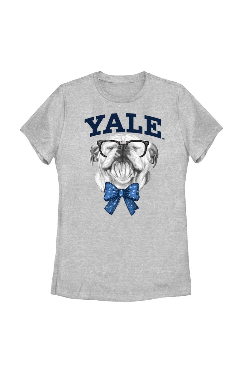 Yale University Women's Yale University Handsome Dan Bow Tie Graphic T-Shirt, Main, color, Athletic Heather