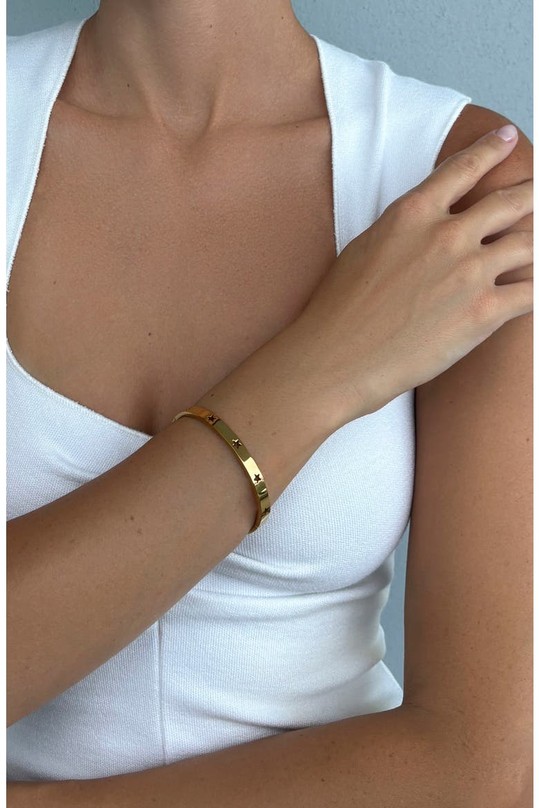 Star Cutout Bangle, Alternate, color, GOLD