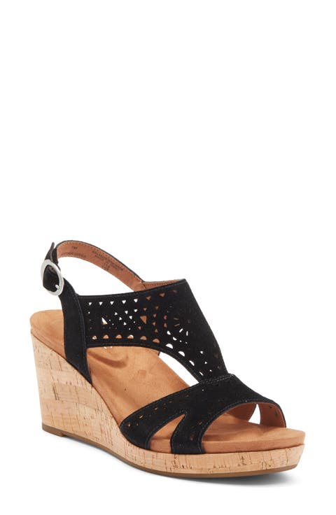 Belis Laser-Cut Platform Wedge Sandal (Women)