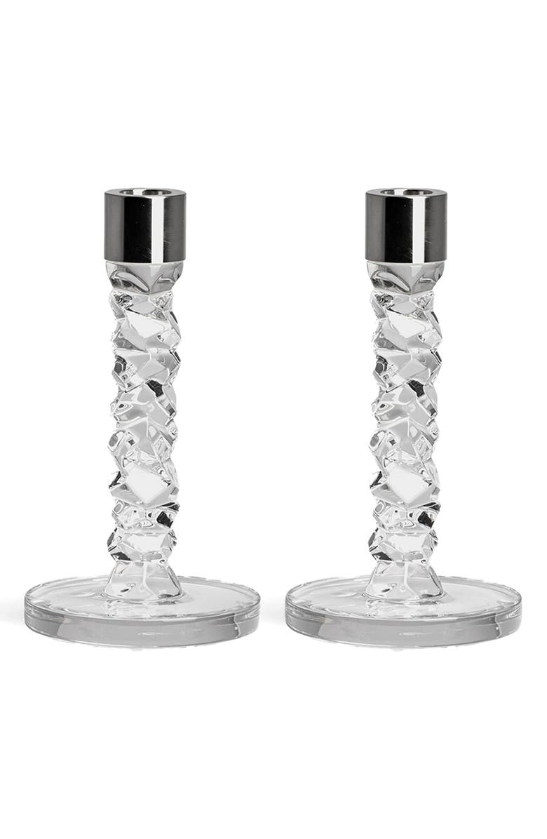 Orrefors Carat Set of 2 Crystal Candlesticks, Alternate, color,