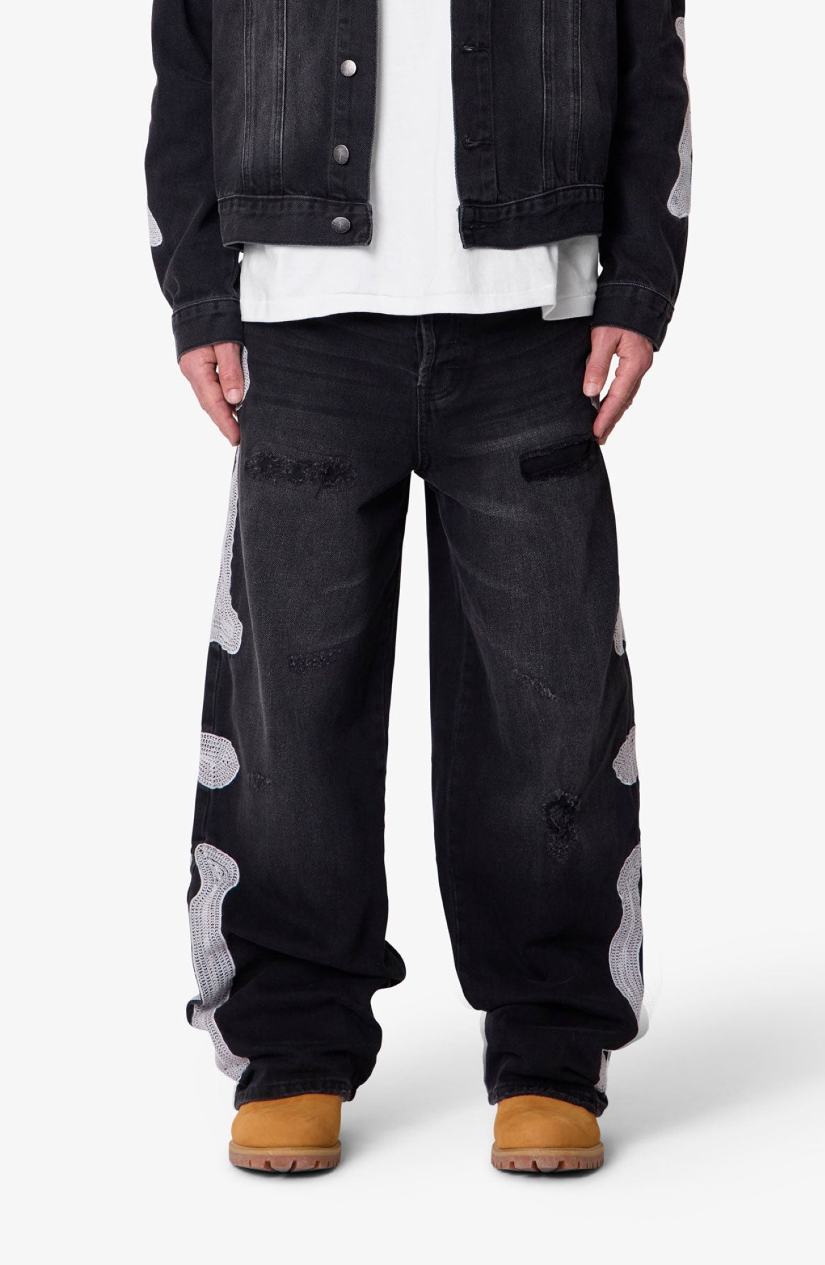 Raw Skeleton Distressed Ultra Baggy Jeans