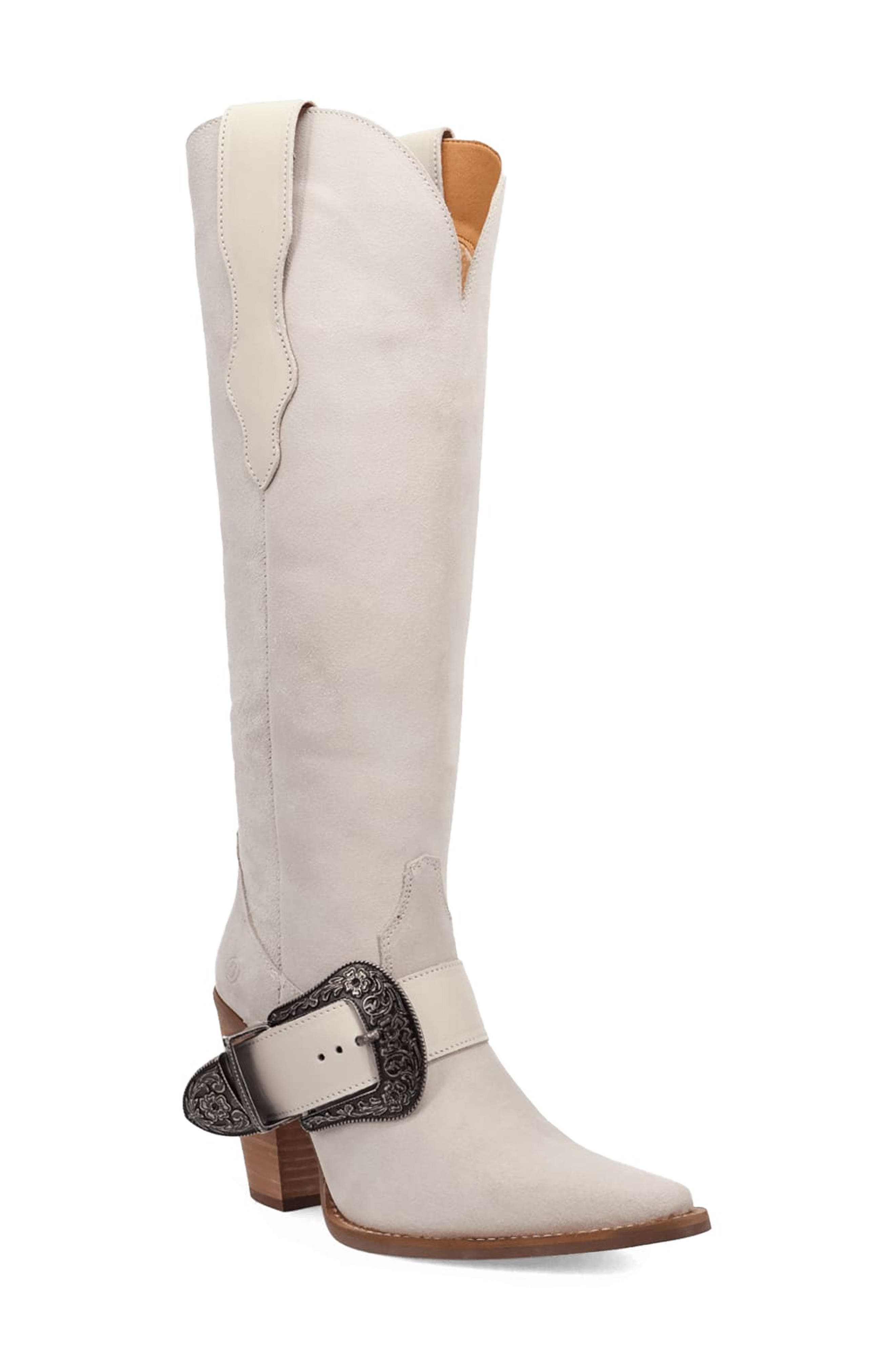 Dingo Yeehottie Over the Knee Western Boot, Main, color, Light Grey