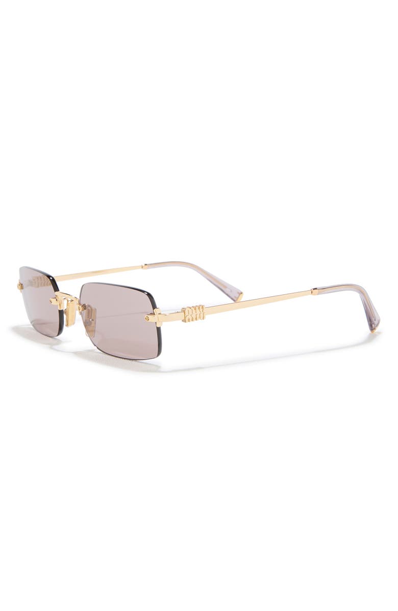 Miu Miu 52mm Rectangular Sunglasses, Alternate, color, Gold