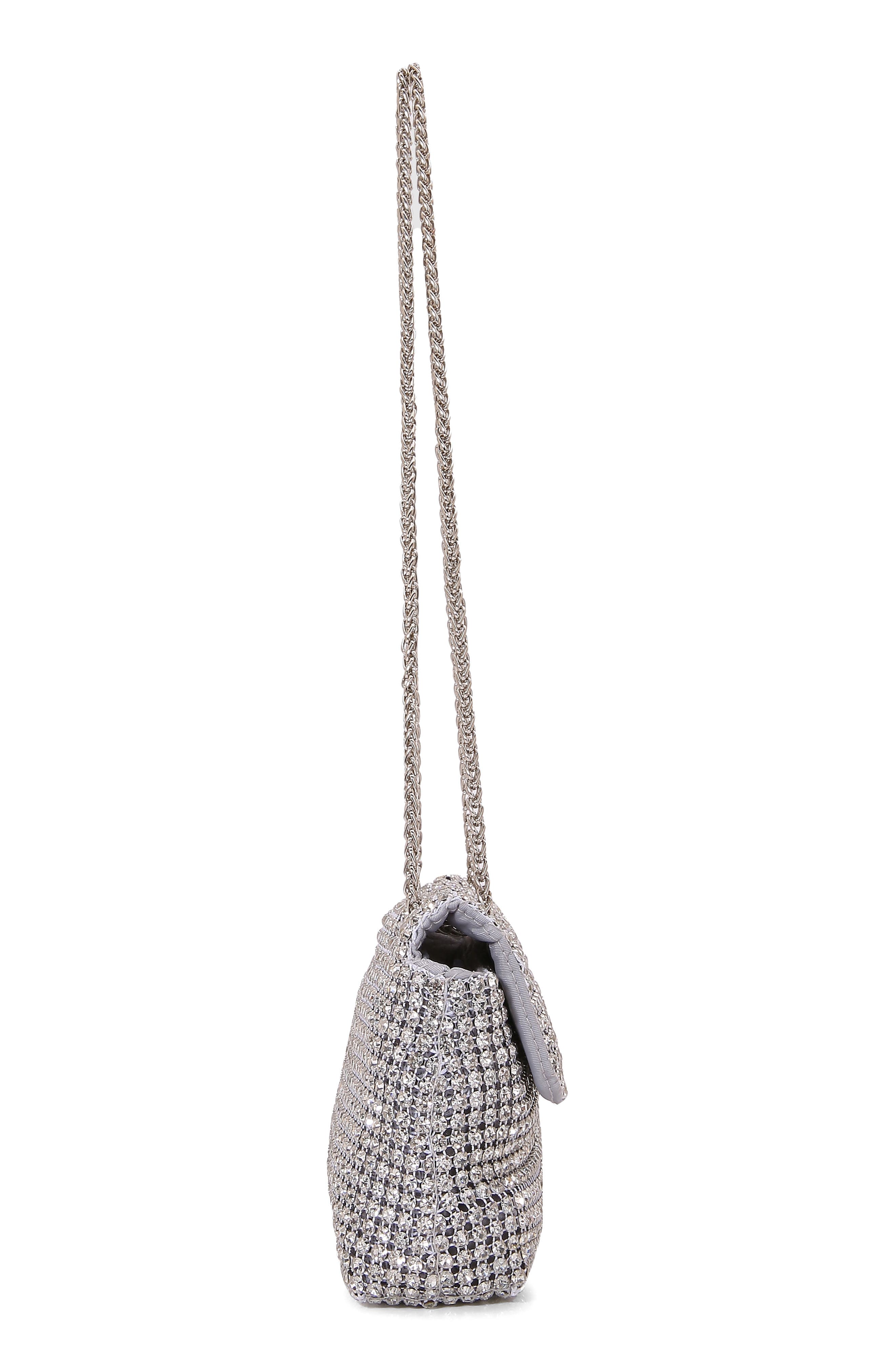 Rhinestone Crossbody Bag, Alternate, color, SILVER