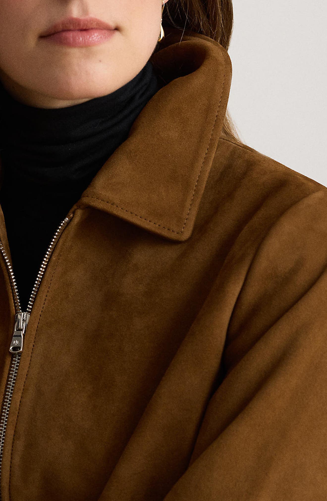 Suede Zip Front Jacket (Women) | Nordstrom