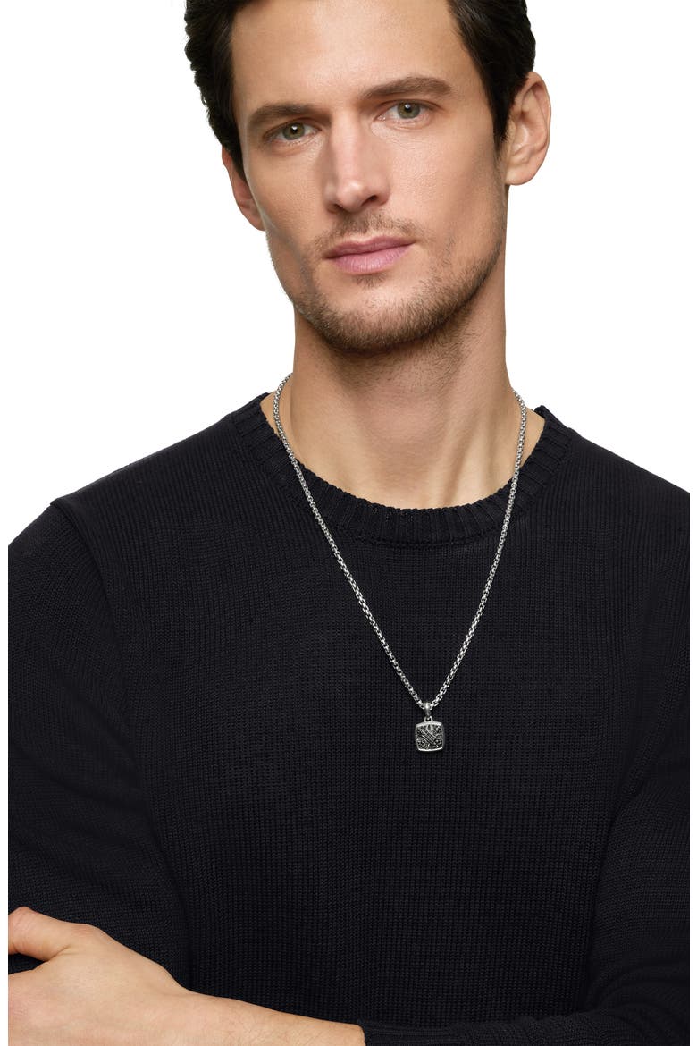 Armory® Amulet with Pavé Black Diamonds, Alternate, color, STERLING SILVER