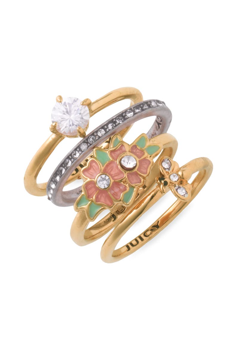 'Flower Punk Couture' Floral Ring Set, Main, color, MULTI