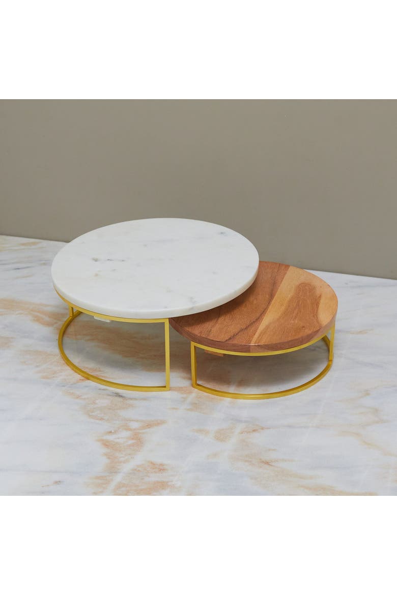 Garnet Raised Platters - Nested Set of 2, Alternate, color, White