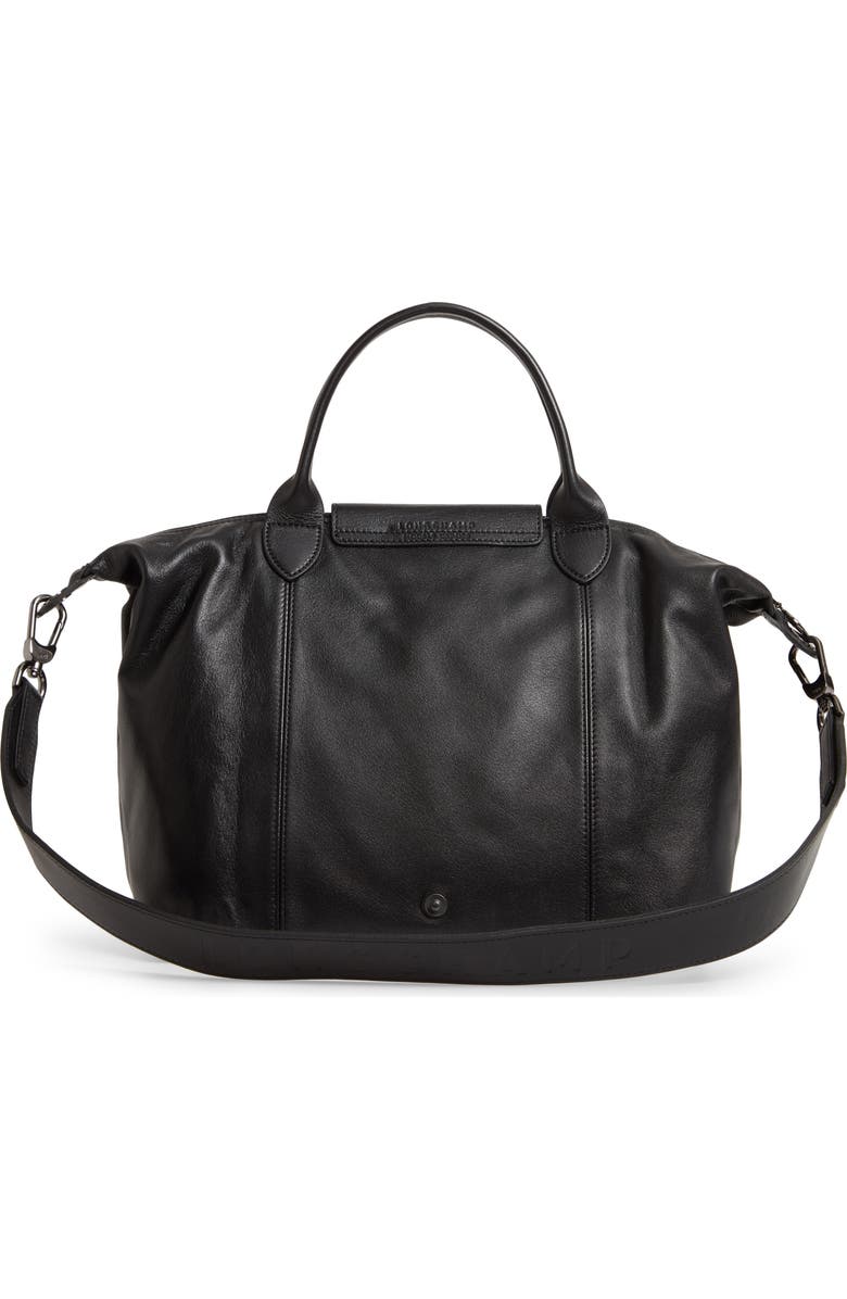 Longchamp Medium Le Pliage Cuir Leather Top Handle Tote, Alternate, color,