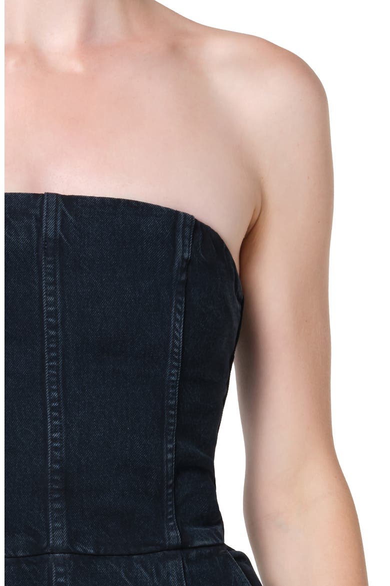 Agyness Strapless Wide Leg Denim Jumpsuit, Alternate, color, ILLUSION D BLU