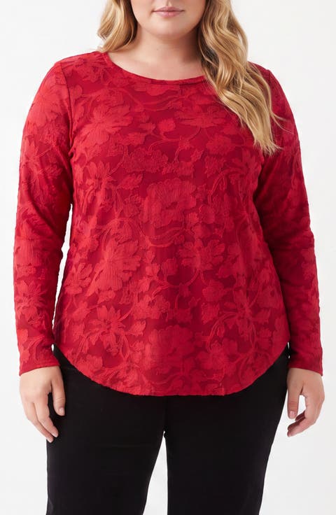 Floral Burnout Shirttail Top