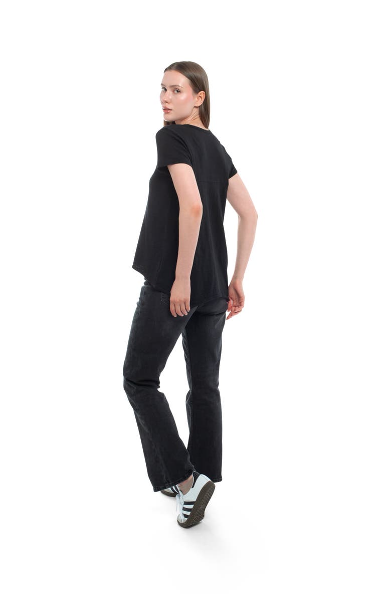 WILT Clothing Crew Neck Short Sleeve Shrunken Boyfriend Tee, Alternate, color, Black