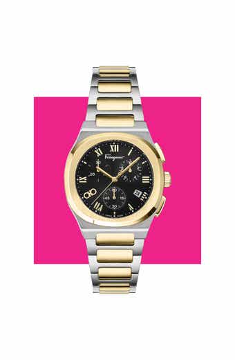 Elliptical Two-Tone Bracelet Strap Chronograph Watch, 38mm