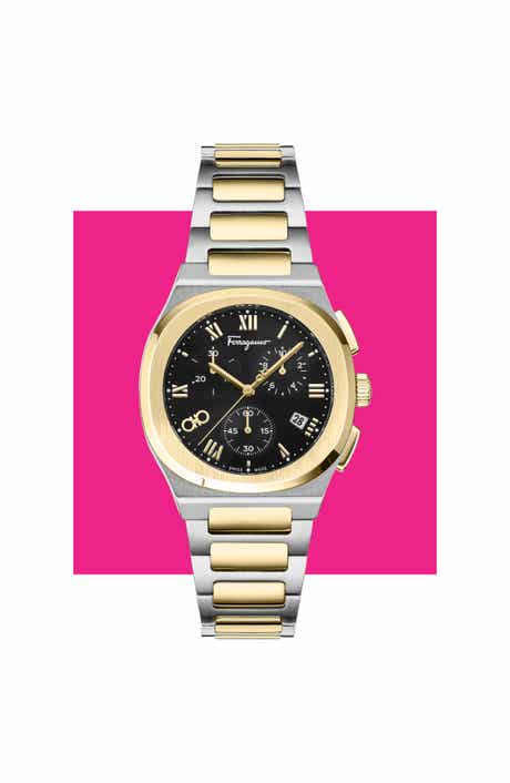 Elliptical Two-Tone Bracelet Strap Chronograph Watch, 38mm