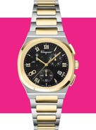 FERRAGAMO Elliptical Two-Tone Bracelet Strap Chronograph Watch, 38mm