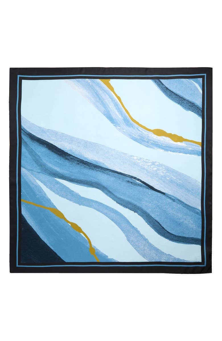Nordstrom Printed Square Silk Scarf, Alternate, color, Blue Watercolor