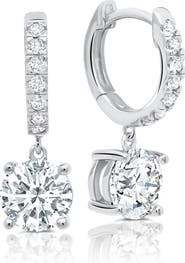 Crislu Cubic Zirconia Huggie Earrings