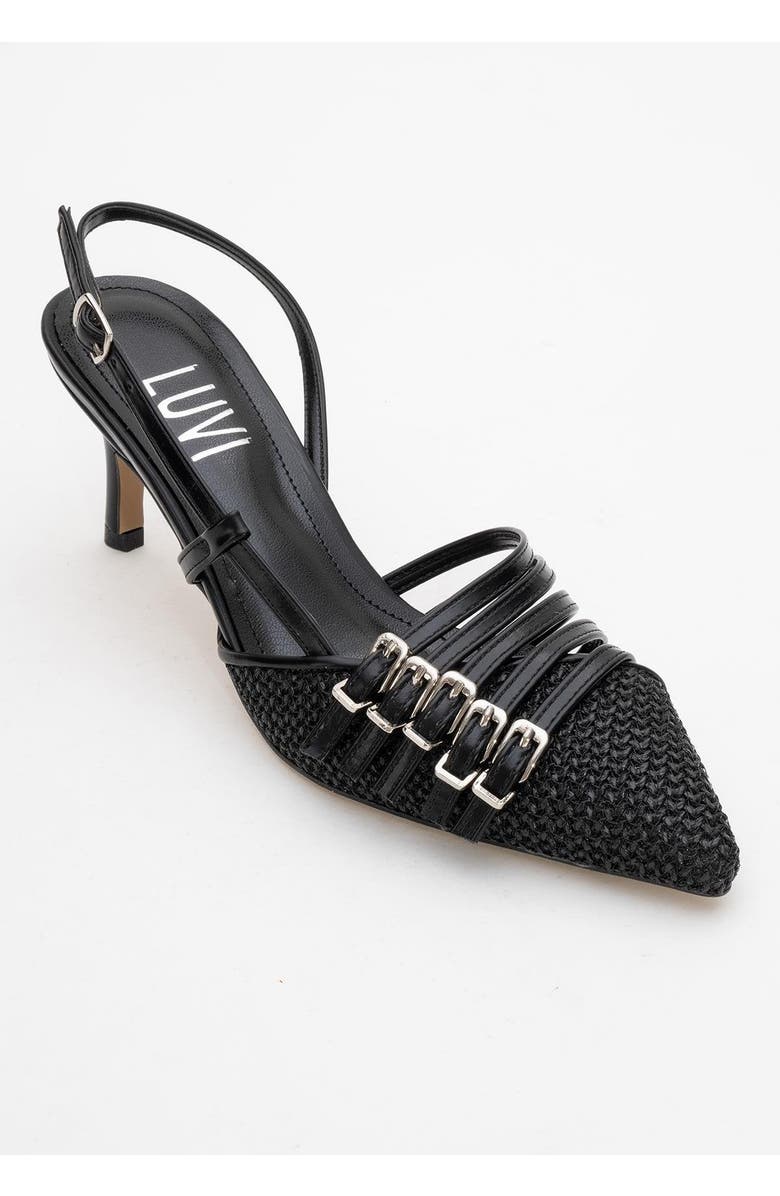 Prologue Shoes Zenith Slingback Pointed Toe Pump, Alternate, color, Black