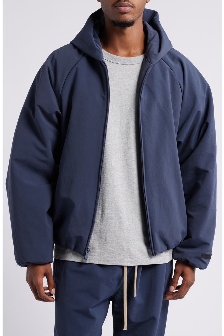 Fear of God Essentials Military Hooded Bomber Jacket (Men) | Nordstrom