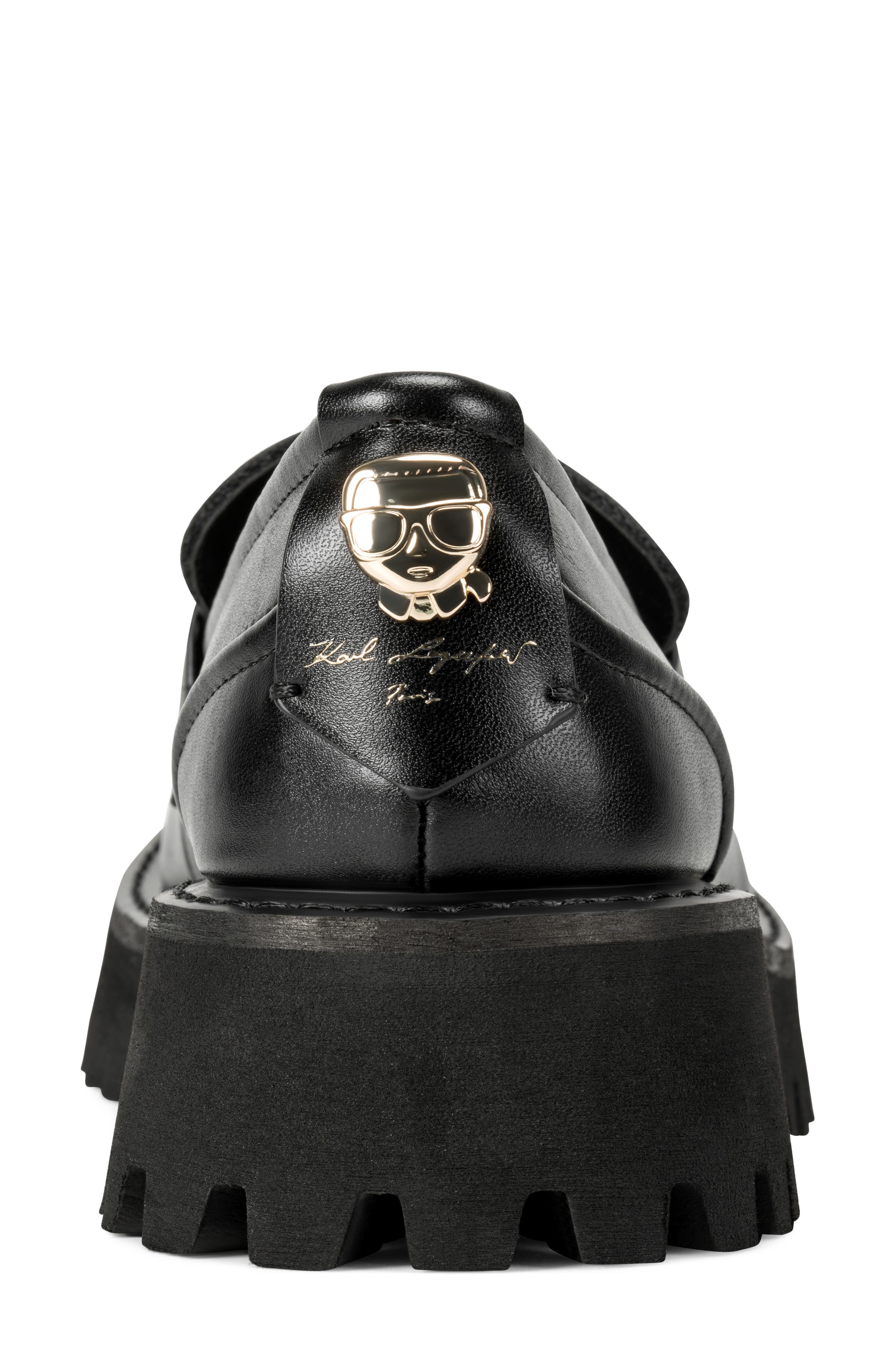 Genovia Lug Penny Loafer, Alternate, color, BLACK