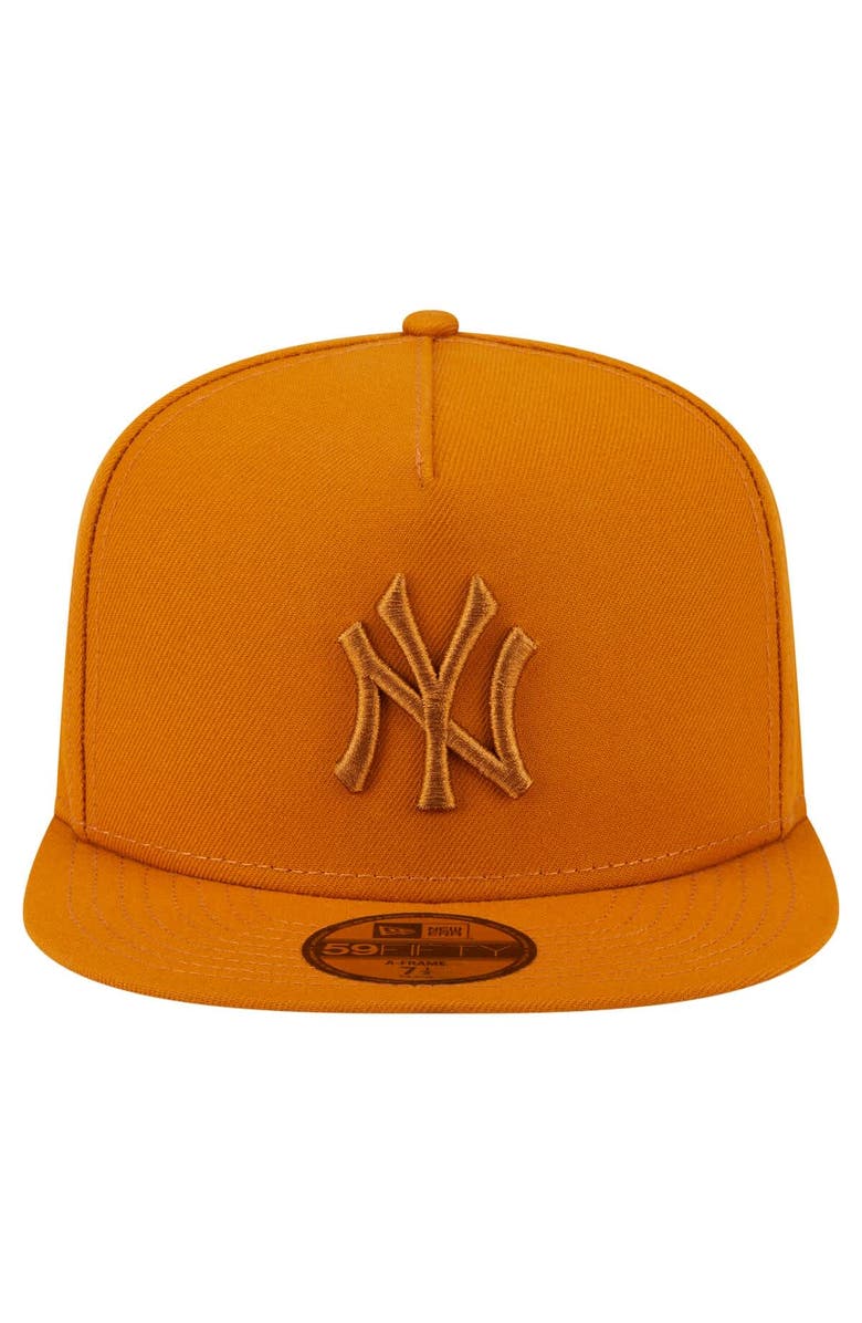 New Era Men's New Era Orange New York Yankees Color Pack A-Frame 59FIFTY Fitted Hat, Alternate, color, 