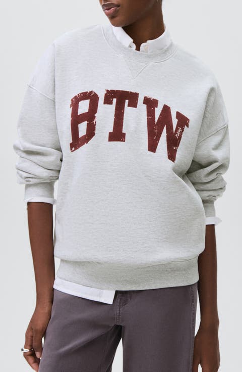 Oversize Flocked Graphic Sweatshirt