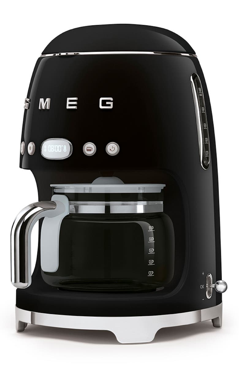 smeg '50s Retro Style 10-Cup Drip Coffeemaker, Alternate, color, Black