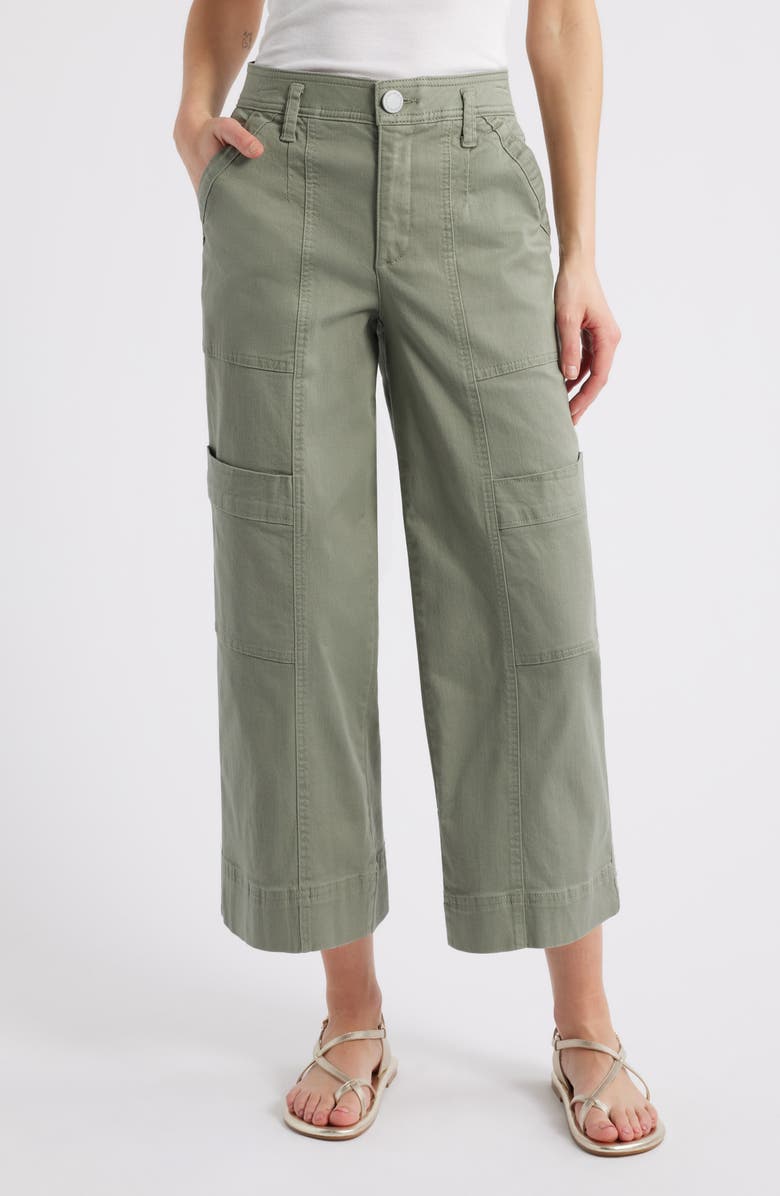 Wit & Wisdom Skyrise Cotton Crop Wide Leg Utility Pants, Main, color,