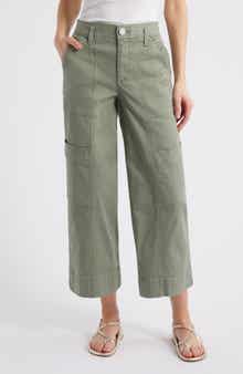 Wit & Wisdom Skyrise Cotton Crop Wide Leg Utility Pants