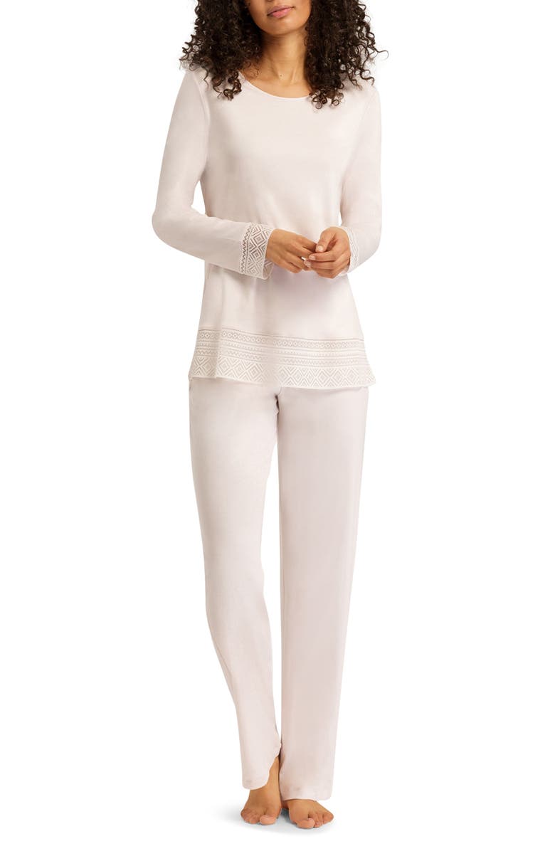 Hanro Jona Cotton Knit Pajamas, Main, color, 
