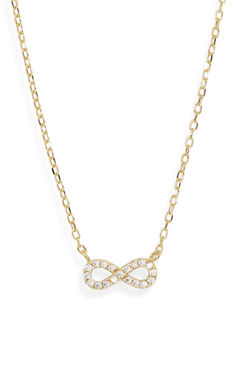 ARGENTO VIVO Cubic Zirconia Infinity Pendant Necklace, Alternate, color, Gold