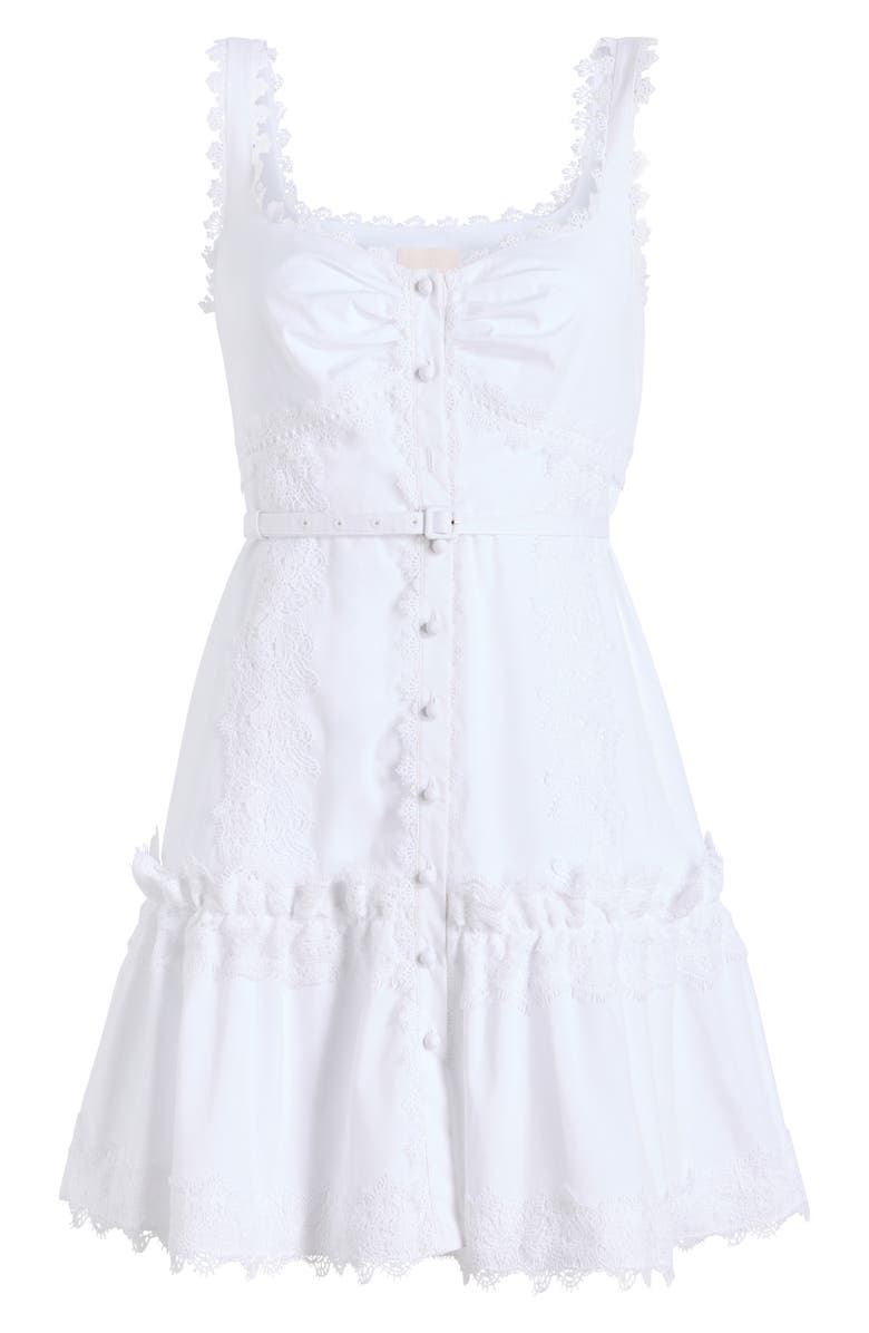 Cinq à Sept Aziza Lace Sleeveless Minidress, Alternate, color, White